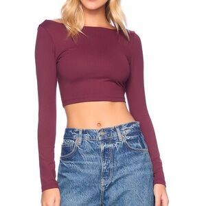 Susana Monaco Balletcore Long Sleeve Crop Top Boho Indie Luxe Coresupt2229 Sz M